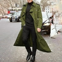 Tking modni muški dugi s rukavima luksuz pune duljine jakne za rovove duge vunene overjacket zimske