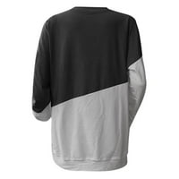 Miayilima Black XL majice za žene Žene Ležerne prilike za ubodlo u boji u boji dugih rukava pulover