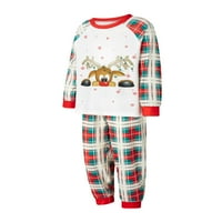 Porodica Treegren koji odgovara Božićne pidžame, Romper Reindeer Ispis dugih rukava i plažene hlače