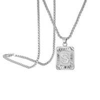 Heiheiup Početna slova Privjesak Ogrlica sa srebrnim poklopcem Pletene ogrlice za žene i muškarce Polu