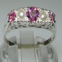 Britanci izrađeni sterling srebrni prirodni ružičasti turistički i kultivirani biserni ženski prsten
