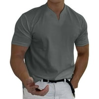 Dry Fit T majice za muškarce V-izrez kratki rukav Ležerne prilike za kratke majice The Solid Color Print