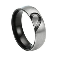 Mnjin od nehrđajućeg čelika pola breskve par srca prsten i američki titanijum čelični dijamantni prsten