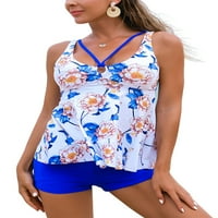 Fonwoon S-XXL Ženske kostime visokog struka Bikini set dva kupaće kostim + bikini dno od plaže za plažu,