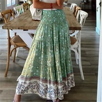 Bazyrey suknje za žene patchwork modni casual cvjetni tisak visokih struka Pleted duge suknje maxi suknje