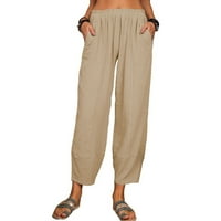 Ženska posteljina Blend Capri hlače elastični struk čvrste boje labave letnje harem hlače Capris casual