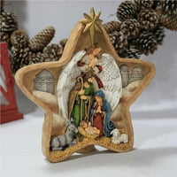 Thinsont Božićne rođenja za božićnu božićnu prizor Isus u manger vanjskim zatvorenim božićnim krevetić figurice minijaturne radosti