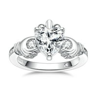 Anuclub 2.33cttw moissanite claddagh irski prsten, keltski čvor zaručni prsten za žene, d boje i VVS1,
