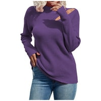 Dukseri pulover za žene Trendi modne žene Čvrsti dugi rukav poulovni ruši na otvorenom naranče