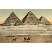 Divlji jabučni portfelj crni modernog uokvirenog muzeja Art Print pod nazivom - Kairo piramide