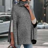 Dukseri za žene Jesen Zima Turtleneck Poncho džemper modni pleteni ogrtač za omotač pulover vrhove