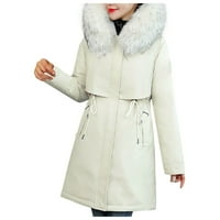 Outfmvch duksevi za žene topli zimski kaput zadebljani pamučna jakna prekrivena umjetnim zbogom zglobovi
