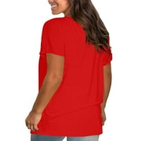 Clearsance slatki vrhovi za žene Ženska modna košulja sa čvrstim okruglim kratkim rukavima Bluza Labavi