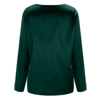 Ženska temperament Solid boja V-izrez majica sateni svilenkast mekani casual top