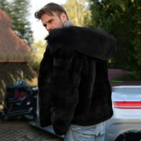 Crna muška kasurna jakna Muška zima topla kapuljača Cardigan dugačka jakna