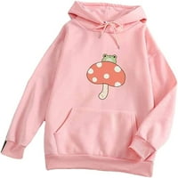 Danceemangoo Kawaii slatka gljiva žaba crtana japanska ružičasta tanka hoodie harajuku anime školska