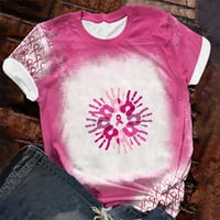 Ripbon ružičasta svjesnost karcinoma dojke Podrška ženskoj majici s majicama raka dojke za žene okrugli