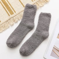 Tawop čarape za muškarce Muški zimski kolal Velvet Početna Pod Sleep Tube Čvrsta mužjak Tamno siva jedna veličina