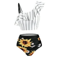 Yotyukeb Ženski kupaći kupaći kostimi Bikini Ženski push-up podstavljeni plus veličina prekrivena suncokretov