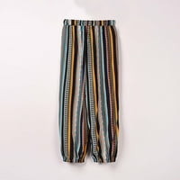 Ganfancp nove hlače ženske ležerne elastične strugove hlače sa širokim nogama dugačke pantalone s džepovima