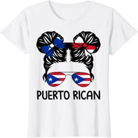 Portorikana djevojka neuredna kosa Portoriko Pride Womens Kids Majica