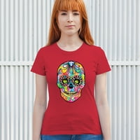 TEE Hunt Dean Russo šećer T-majica s majicama Spull iz mrtve neonske kalaverske ženske majice Tee, crvena,
