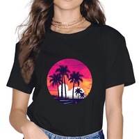 Košulja palmih treća Ljetna kuća za odmor Plaža Vaporwave Palm Trees Majica Crna 4x-velika