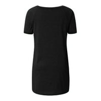IDORAVAN Ljetni ženski vrhovi za čišćenje ženske modne plus veličina Print V izrez Duga majica s kratkim