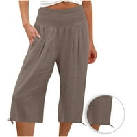 Ženske labave šljake široke pantalone za noge visoke struke ravne hlače