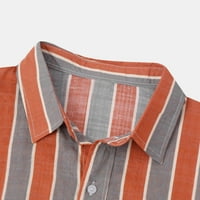 Muške ljetne majice Pulover Osnovna košulja Striped gumb Down Cosy Casual Dressing Short rukav Plus