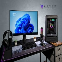 Velztorm Black Verti Gaming Custom Desktop, WiFi, USB 3.2, HDMI, Bluetooth, Port za prikaz, Win Pro)