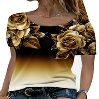 Ženski kratki rukav cvjetni labavi vrhovi majica Dame Ljetna casual baggy bluza