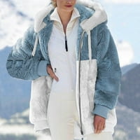Puntoco Womens zimski kaputi, ženska topla Fau kaput jakna zimski patentni zatvarač dugih rukava gornja