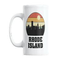 Vintage Rhode Island Skyline Silhouette Bijela keramička kafa i čaj