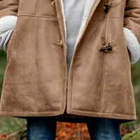 SunhillsGrace jakne kaputi za žene izrez posade zima plus veličine puni plus baršunasti kaput dugi rukav