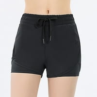Gacuw Ženske kratke hlače za ljeto Dressingy Regularne Lounge pantalone za vuču na kockicama Yoga hlače