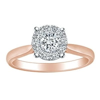 Carat okrugli oblik bijeli prirodni dijamantski zaručni prsten u 14K čvrstih ruža zlatna prstena veličine