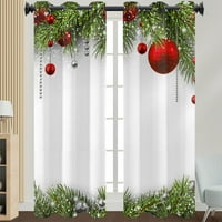 GRIANOOK Božićne zavjese zadivljuje kućni dekor prozor zavjesa Gromet Xmas Dekoracija unutarnji stil
