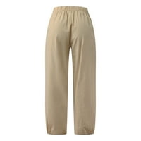 Plus veličine hlače za žene široka noga proreza ljetna casual labavi fit elastična struka Lounge hlače pantalone sa džepovima