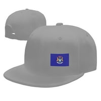 Douzhe Flat Wirn Cap Snapback Hat, Michigan State Pečat Zastava Printova Podesiva bejzbol kapa za odrasle