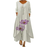 Haljine za žene Jesen i zimsko casual labavo klasično, dugi rukav modni ručak zimski modni bijeli s