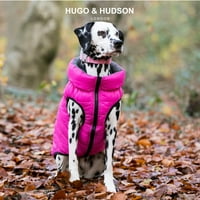 Hugo & Hudson reverzibilni kaput za jaknu za pse - ružičasta i siva - M45