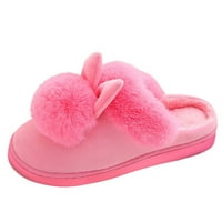 Ženske sandale zatvorene zimske kuće Kunić Udobne krznene uši obuća Mekane cipele za žene ružičaste