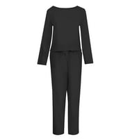 Ženski vrhovi Dressy casual moda O-izrez Čvrsti dugi rukav Business Casual Tops Bluza + Loose hlače