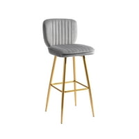 Moderne stolice sa kontramana sa zlatnim brojem od 2, baršunaste tapecirane kuhinjske kuhinje na ostrvo bez ruke za kuhinju otok kućni bar pab, jednostavan za sastavljanje, težine kapaciteta lb, siva