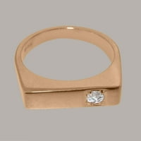 Britanci napravio 18k ružičasti zlatni sintetički kubični prsten za angažman mens - Veličina opcije