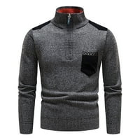 Muška vitka fit mock turtleneck džemper casual osnovni termički pleteni kvart Zip pulover vrhovi boja