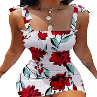 SKXST ženski zavoj karodonski mini haljina Ljetni odmor cvjetni pratppy senderss