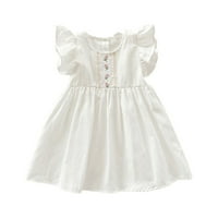 Dječja dječja dječja djevojaka Proljeće Ljeto Print Pamuk Pamuk Ruffless Princess haljina za 3 godine