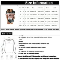 Bluza Žene Modni casual vrhovi tiskane majice kratkih rukava okrugli vrat pulover t shirtsblack xl